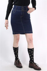 חצאית גינס סטרצית בכחול- XS